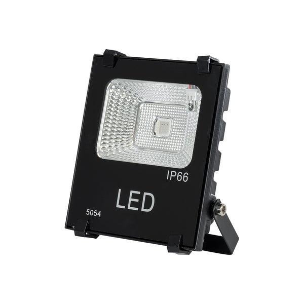 MULTICOLOR Professioneller LED-Fluter, 10 W, 650 lm, 120 ° AC, 220–240 V, wasserdicht, IP66, mit kabelloser IR-Steuerung – RGB – M11 x B4 x H13,5 cm – 3 Jahre Garantie