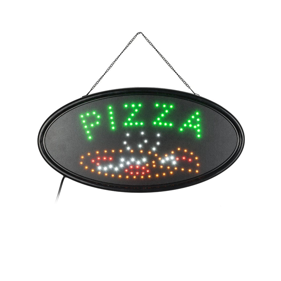 GloboStar® 75685 Φωτιστικό Ταμπέλα LED Οβάλ Σήμανσης PIZZA 3W με Πρίζα AC 230V - Μ48 x Π1.8 x Υ24.5cm