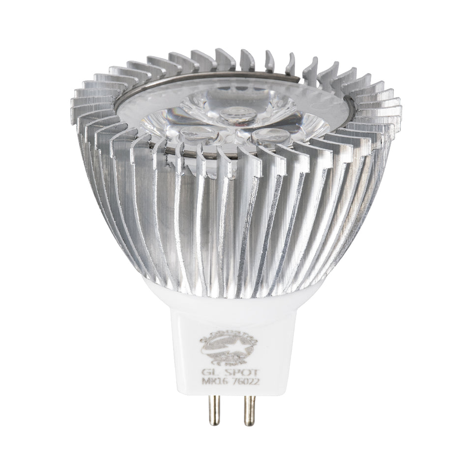GLOBOSTAR® TRIBOO 76022 Σποτ GU5.3 MR16 LED 3W 260lm 30° DC 12V IP20 Θερμό Λευκό 2700K - Μ5 x Π5 x Υ5.2cm - 3 Χρόνια Εγγύηση