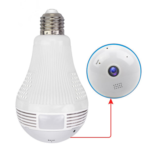 WIFI 2.4G IP-KAMERA 2.0MP 1080P – Intelligente versteckte WiFi-IP-Kamera 1080P Fischauge 360° 3W LED-Lampenform mit Lampenfassung und E27-Sockel Smart Home