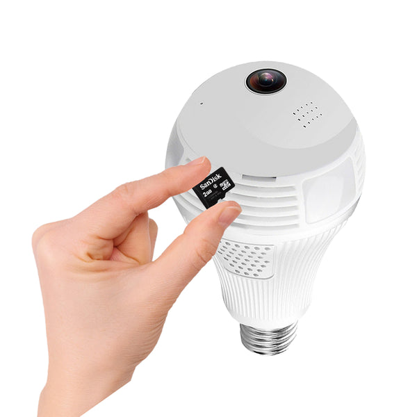 76073 WIFI 2.4G IP CAMERA 2.0MP 1080P - Έξυπνη Κρυφή IP Κάμερα WiFi 1080P Fish Eye 360° 3W LED σε Σχήμα Λάμπας με Ντουί και Βάση E27 Smart Home