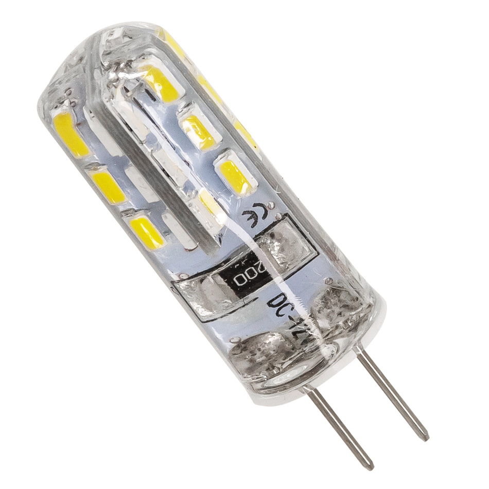 G4BACK 76131 Λάμπα G4 LED 2W 190lm 320° DC 12V IP20 Φυσικό Λευκό 4500K Dimmable - Sanan SMD Chip - Back Pin - Μ0.9 x Π0.9 x Υ3.5cm - 2 Χρόνια Εγγύηση