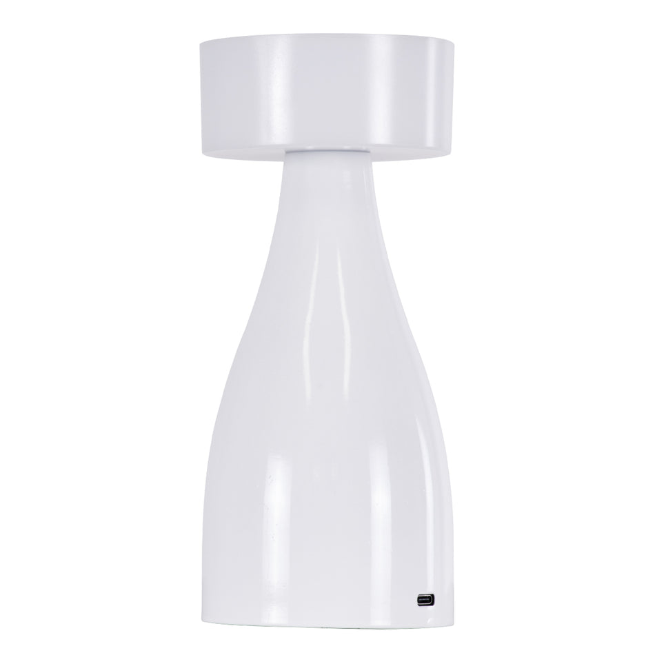 GloboStar® DOLLY 76466 Επιτραπέζιο Φωτιστικό Πορτατίφ LED 1.5W 105lm 120° DC 5V IP44 CCT Θερμό Λευκό 2700K - Φυσικό Λευκό 4500K - Ψυχρό Λευκό 6000K Dimmable Λευκό Πλαστικό - Μ9 x Π9 x Υ21cm - 2 Xρόνια Εγγύηση