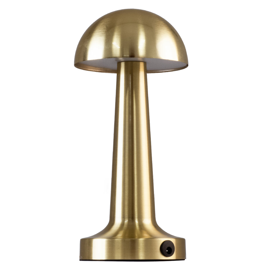 GloboStar® COCO 76512 Επαναφορτιζόμενο Επιτραπέζιο Φωτιστικό Πορτατίφ LED 1.5W 105lm 120° DC 5V IP44 Θερμό Λευκό 2700K Dimmable Χρυσό Αλουμίνιο - Μ10 x Π10 x Υ22cm - 2 Xρόνια Εγγύηση