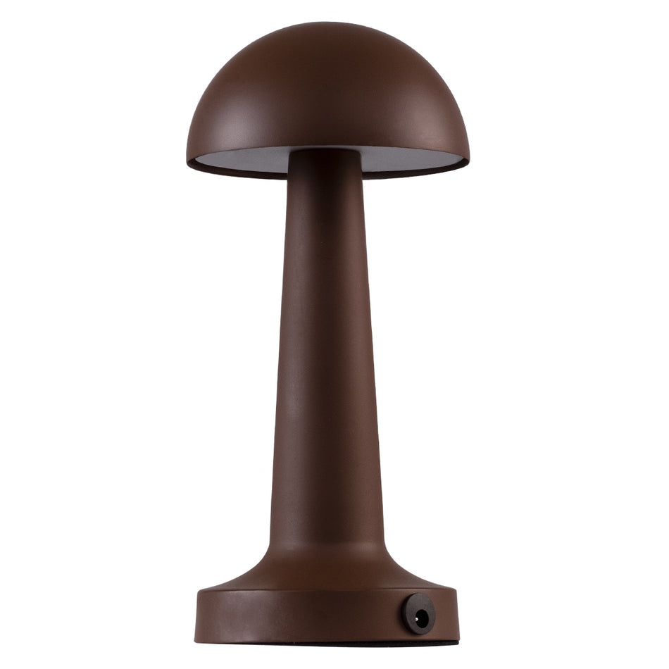 GloboStar® COCO 76513 Επαναφορτιζόμενο Επιτραπέζιο Φωτιστικό Πορτατίφ LED 1.5W 105lm 120° DC 5V IP44 Θερμό Λευκό 2700K Dimmable Καφέ Αλουμίνιο - Μ10 x Π10 x Υ22cm - 2 Xρόνια Εγγύηση