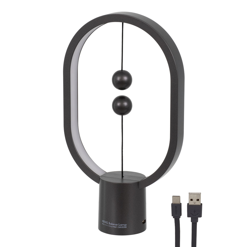 GloboStar® 76544 Επιτραπέζιο Φωτιστικό Πορτατίφ LED 15W 1500lm 360° DC 5V IP20 Θερμό Λευκό 2700K Μαύρο & Λευκό Πλαστικό - Μ14 x Π5.5 x Υ24.8cm - 2 Xρόνια Εγγύηση