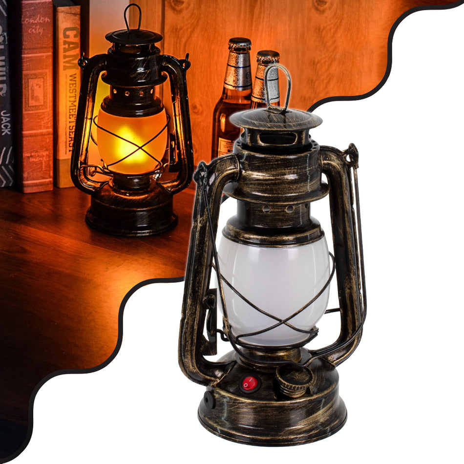 FIREWATCH 76547 Διακοσμητικό Φαναράκι LED 10W 500lm 360° Επαναφορτιζόμενο DC 5V με Μπαταρίες 2x18650 IP20 Ultra Θερμό Λευκό 1800K - Μ15 x Π11.5 x Υ23.5cm - 2 Χρόνια Εγγύηση