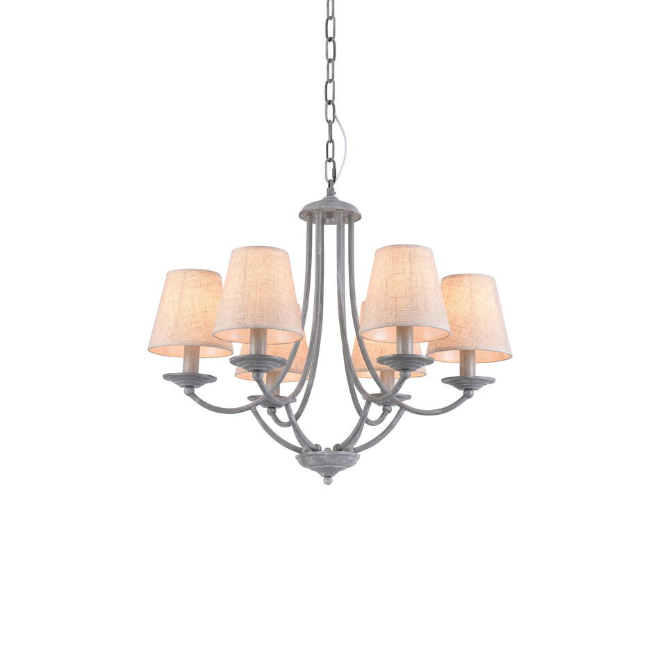 C119-6 ETNA PENDANT LAMP GREY PATINA&WHITE SHADE 1E1