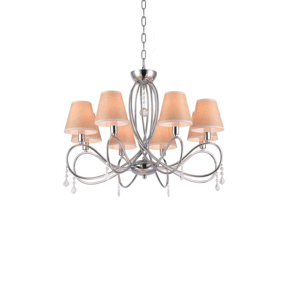 E002-8 LAKI PENDANT LAMP CHROME & WHITE SHADE 1Z2