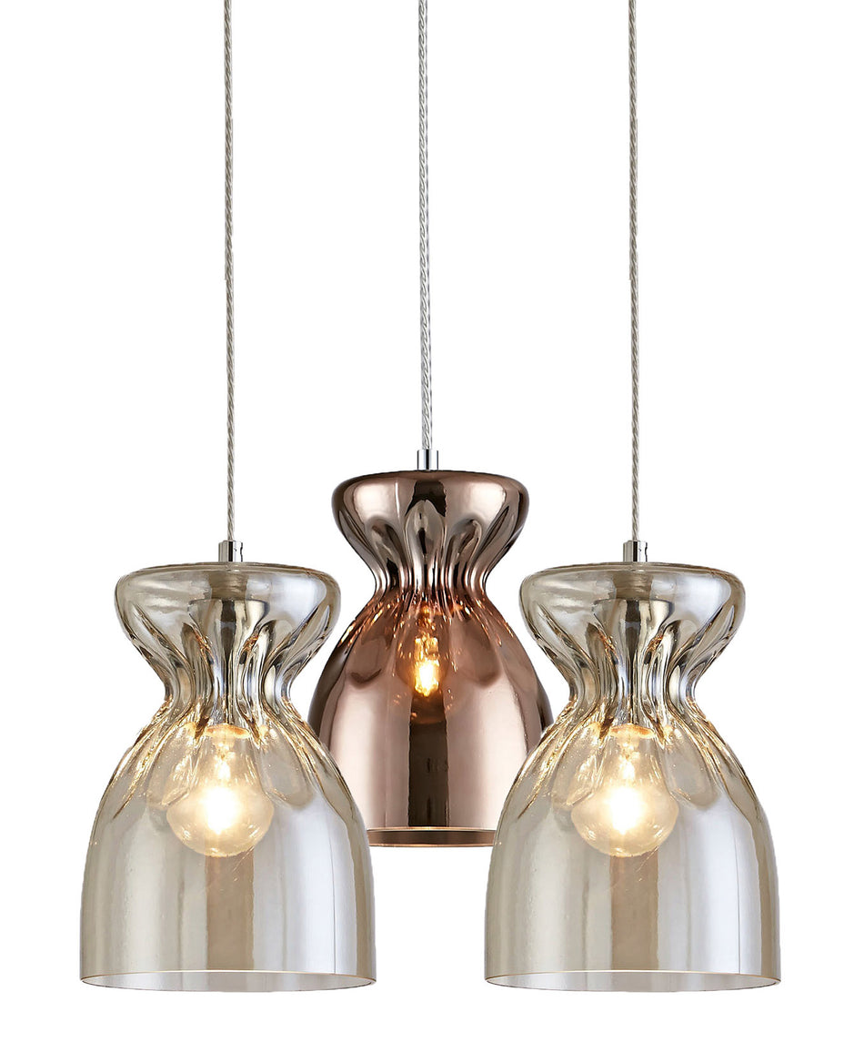 SE4314-03 DOMENICO PENDANT CONGAC-COPPER GLASS+