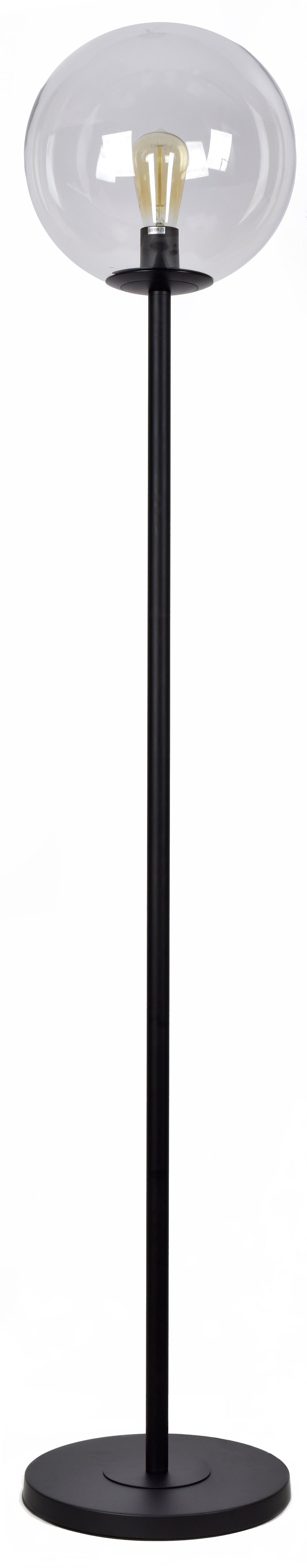 SE 3000-1 BLACK FLOOR LAMP GLOBE CLEAR 1B2