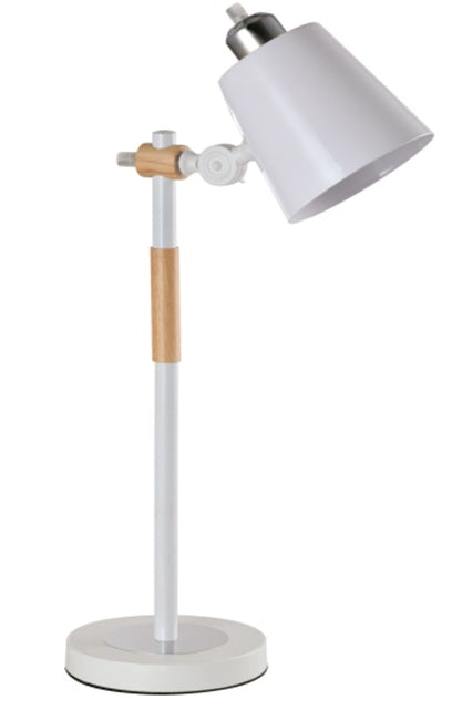 YQ-25110 SAM WHITE METAL-WOOD TABLE LAMP 1Ε1