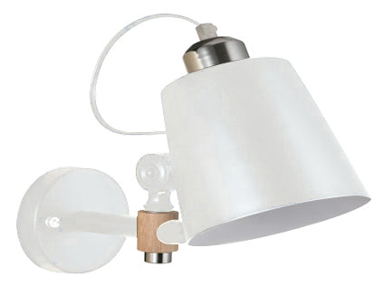 YQ-4003 SAM WHITE METAL-WOOD WALL LAMP 1Ε1