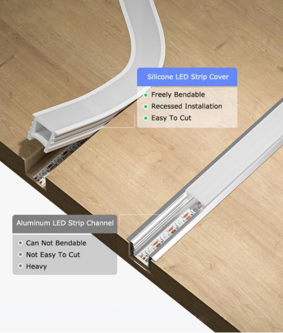 SE-SWL-17 SILICON 1,2*1,2CM WITH LACE 17MM FOR LED STRIP PRICE PER METER