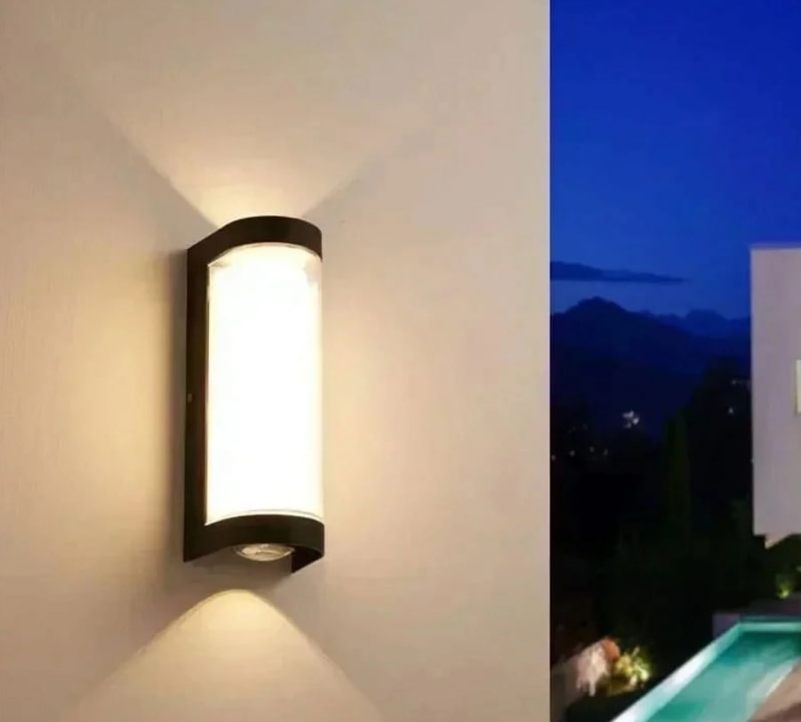 SE LED 180 MODO ROUND OUTDOOR WALL LAMP BLACK 6+6W 3000K
