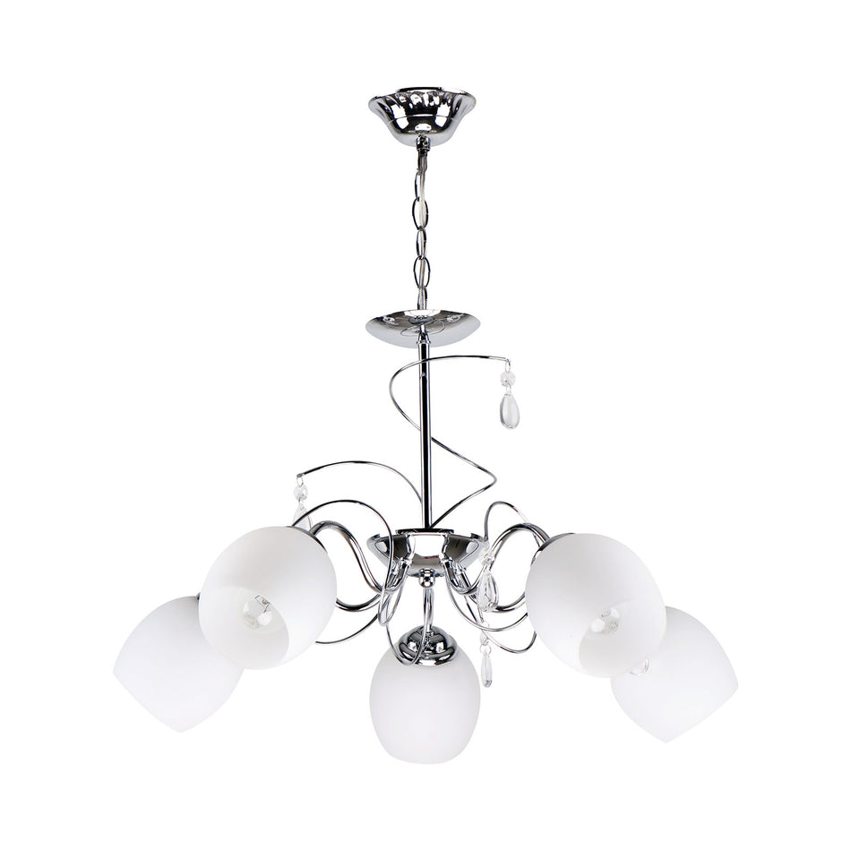KQ 2221/5 FERROW PENDANT CHROME-OPAL GLASS Ζ3