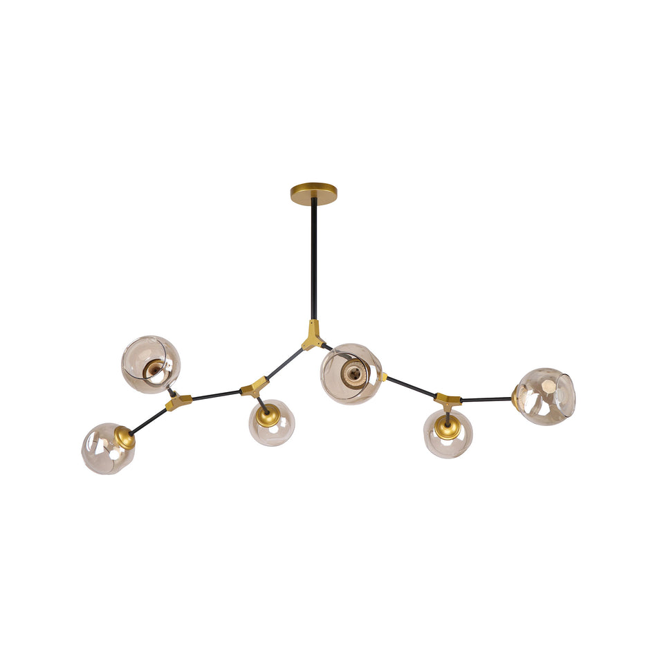 KQ 51454/6 CONELLY BLACK, BRASS AND HONEY PENDANT Ζ3