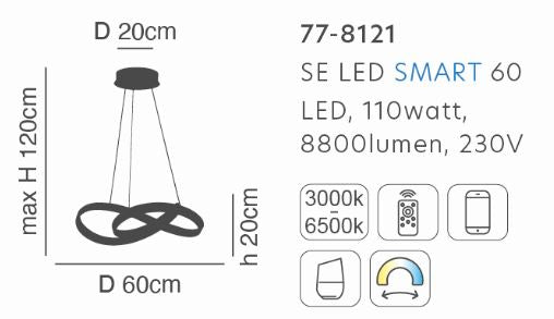 SE LED SMART 60 MILEA PENDANT GOLD MAT Α5