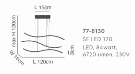 SE LED 120 WAVES PENDANT COFFEE BROWN Β5