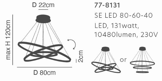 SE LED 80-60-40 MORELLI PENDANT COFFEE BROWN Β5