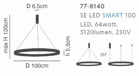 SE LED SMART 100 AMAYA PENDANT BLACK Δ5