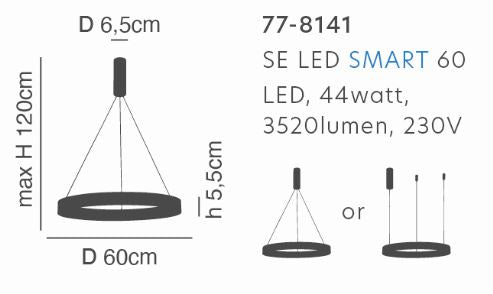 SE LED SMART 60 AMAYA PENDANT WHITE Δ5