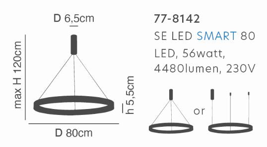 SE LED SMART 80 AMAYA PENDANT WHITE Δ5