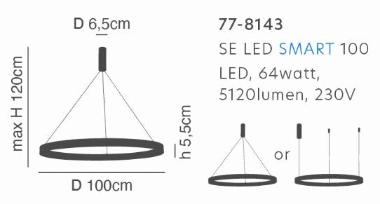 SE LED SMART 100 AMAYA PENDANT WHITE Δ5