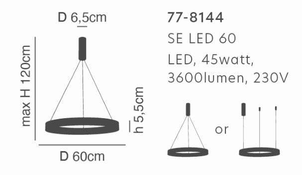 SE LED 60 AMAYA PENDANT NICKEL MAT Ε5