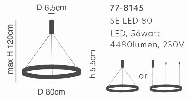 SE LED 80 AMAYA PENDANT NICKEL MAT Ε5