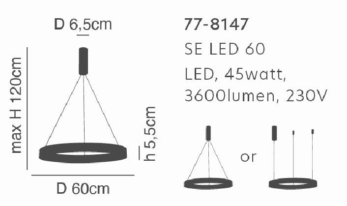 SE LED 60 AMAYA PENDANT GOLD MAT Ε5
