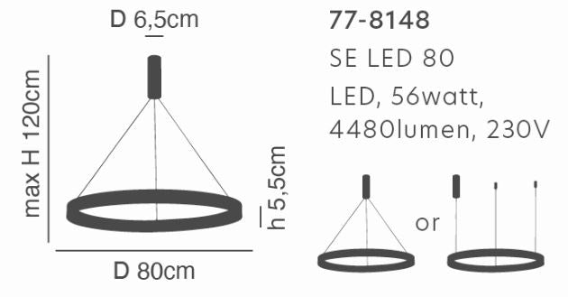 SE LED 80 AMAYA PENDANT GOLD MAT Δ5