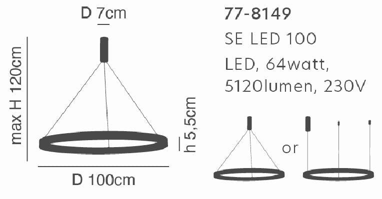 SE LED 100 AMAYA PENDANT GOLD MAT Δ5
