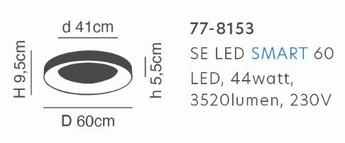 SE LED SMART 60 AMAYA CEILING BLACK Δ3