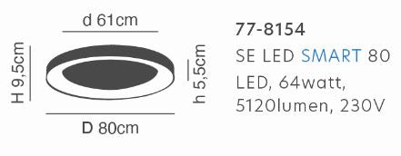 SE LED SMART 80 AMAYA CEILING BLACK Δ3