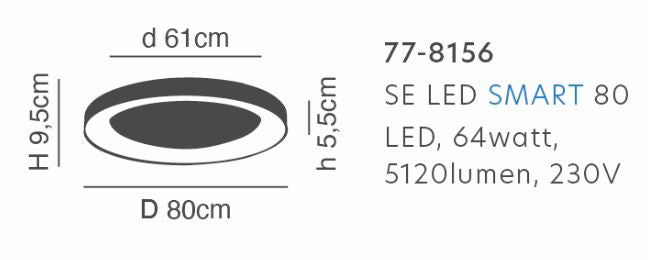 SE LED SMART 80 AMAYA CEILING WHITE Δ3