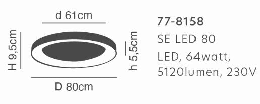 SE LED 80 AMAYA CEILING NICKEL MAT Δ3