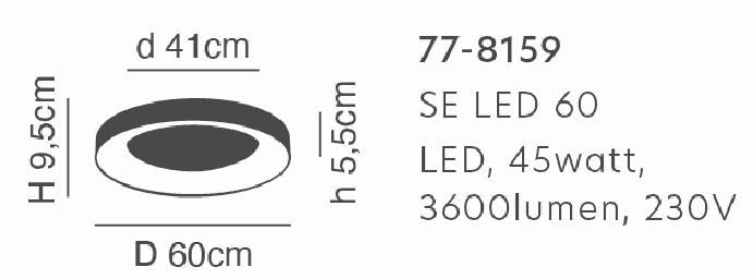 SE LED 60 AMAYA CEILING BRUSHED GOLD Δ3