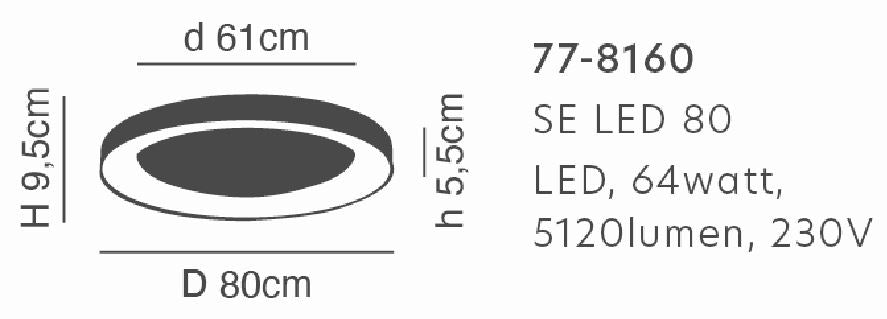 SE LED 80 AMAYA CEILING BRUSHED GOLD Δ3
