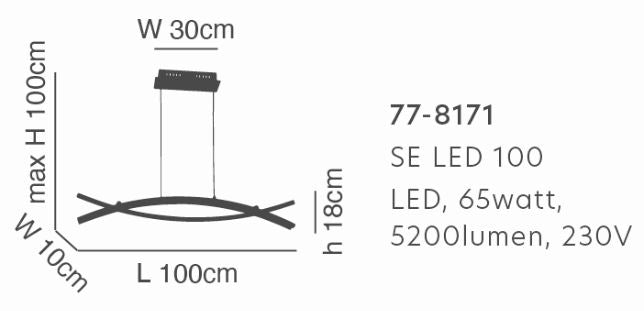 SE LED 100 XENA PENDANT BRUSHED GOLD Ε3