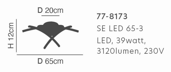 SE LED 65-3 XENA CEILING BRUSHED GOLD Ε3