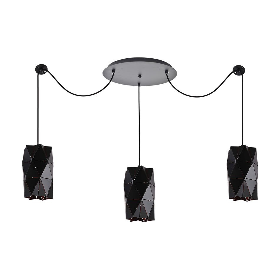 KQ S0661-3A TANGRAM BLACK METAL PENDANT+