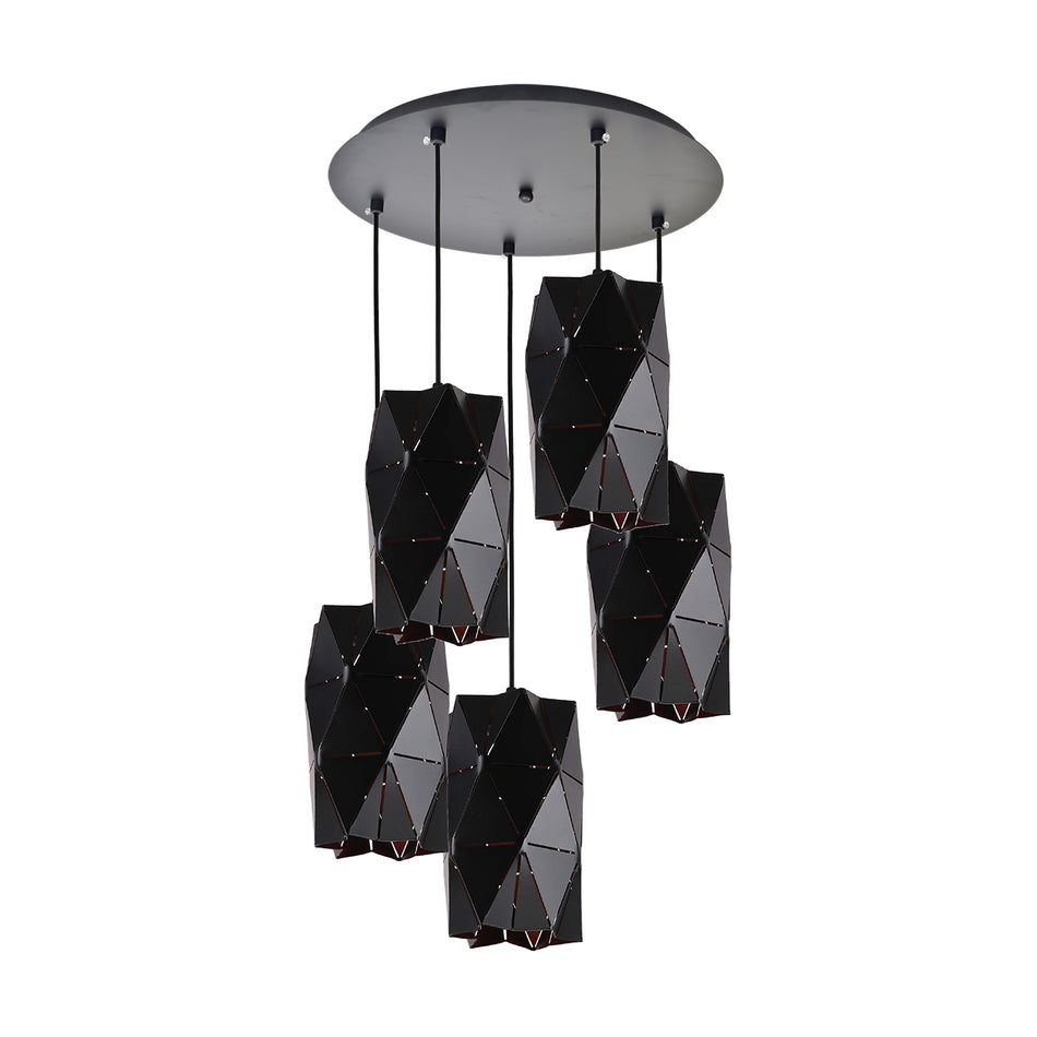 KQ S0661-5A TANGRAM BLACK METAL PENDANT+