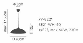 SE21-WH-40 EMULSE OPAL GLASS PENDANT Ε3