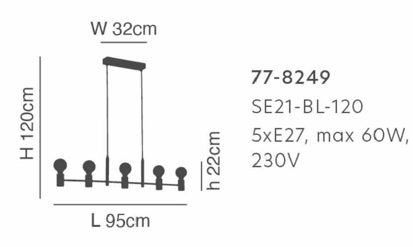 SE21-BL-120 ADEPT BLACK METAL PENDANT Γ4