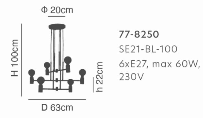 SE21-BL-100 ADEPT BLACK METAL PENDANT Γ4