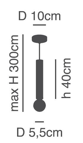 SE21-NM-5 ADEPT TUBE NICKEL MATT Ε27+GU10 PENDANT B1