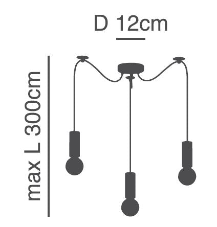 SE21-BL-4-BL3 ADEPT TUBE Black Pendant+