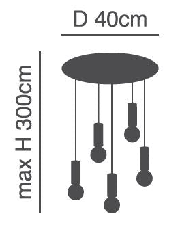 SE21-BL-4-5BL ADEPT TUBE Black Pendant+