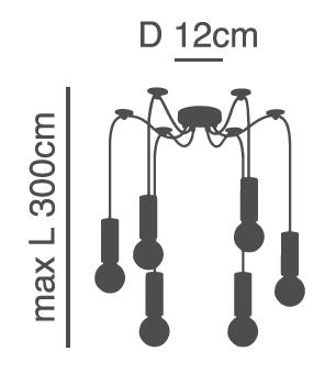 SE21-GM-4-BL6 ADEPT TUBE Gold Matt Pendant+